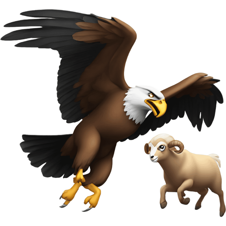 Eagle chasing a scared ram emoji