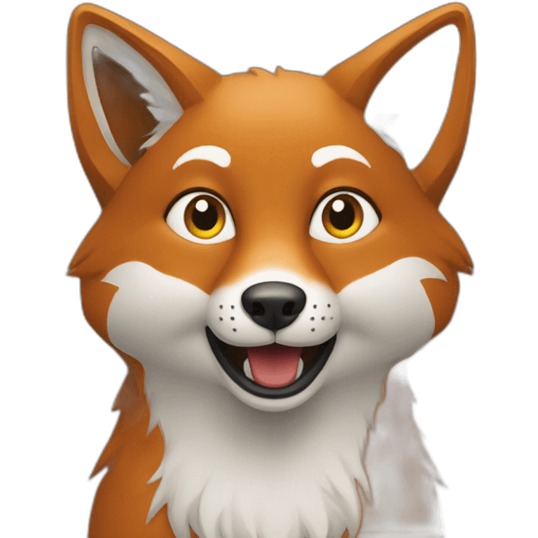 Chat sur un renard emoji