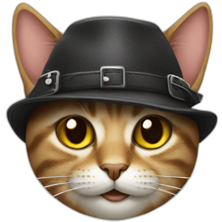 Cat wearing a punk hat emoji