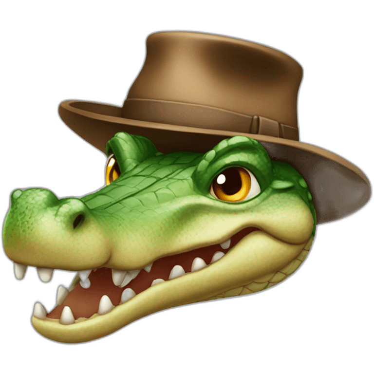 a crocodile with a brown hat emoji