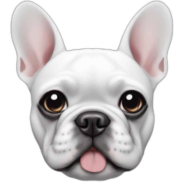 Black and white french bulldog emoji