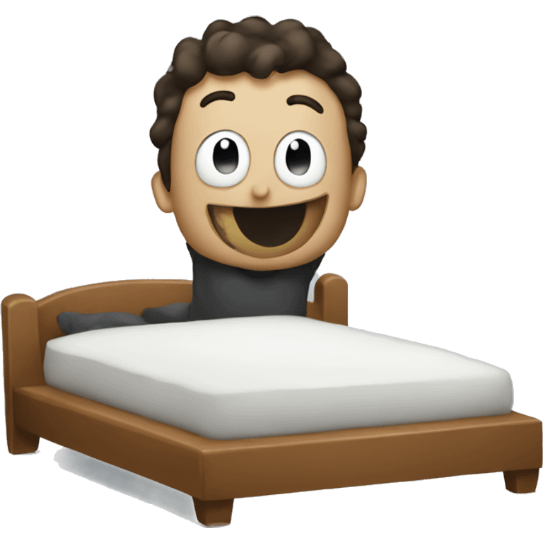 Silly playing with an bed emoji