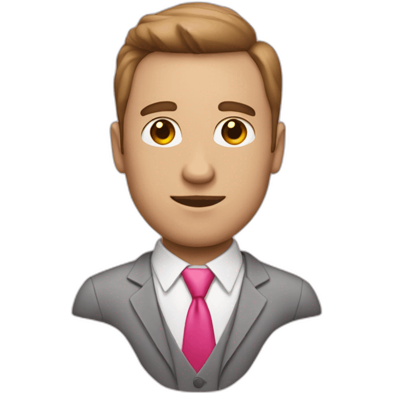 white red skin man with pink tie emoji