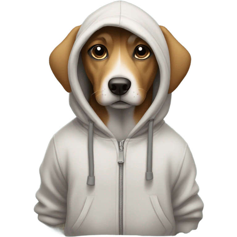 Dog wearing a hoodie emoji