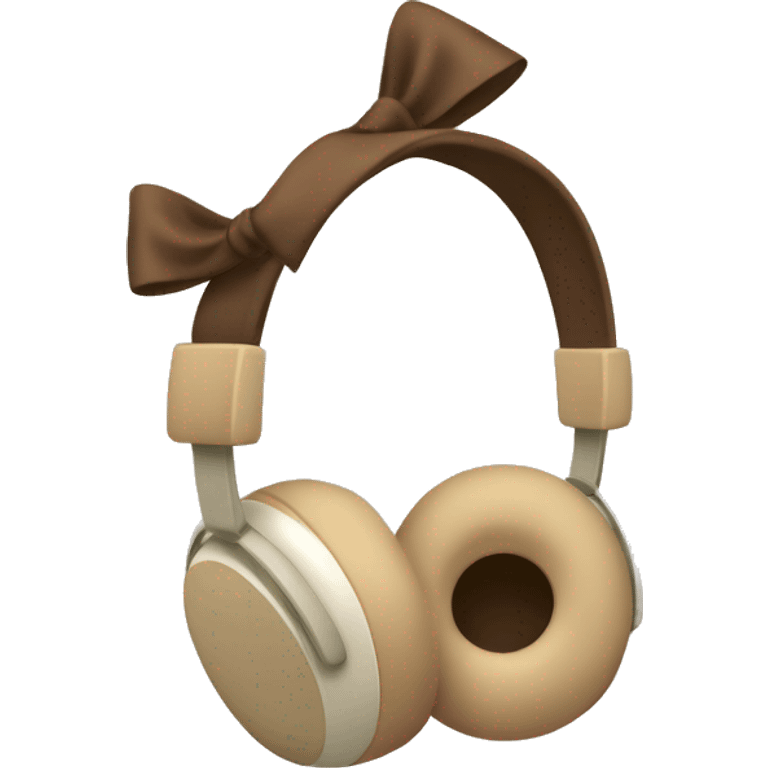 beige apple headphones with brown bows emoji