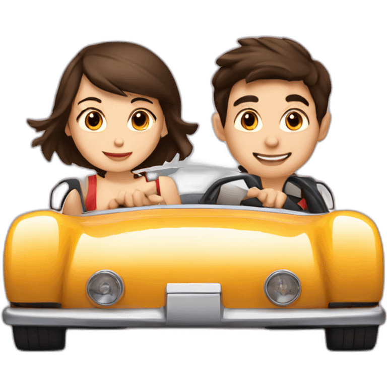 Brunette-boy-and-brunette-girl-roadster-car-driving emoji