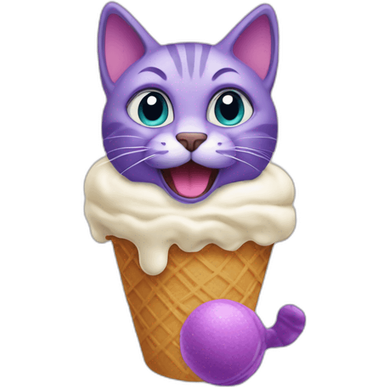 Purple cat it ice cream emoji