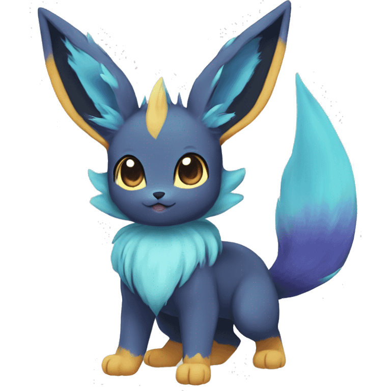 Colorful Kawaii Eeveelution-Cute-Pokémon-fusion full body emoji