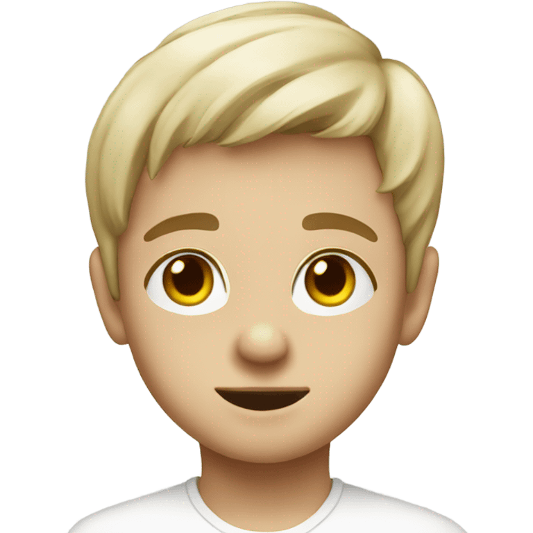 portrait of a boy in white emoji