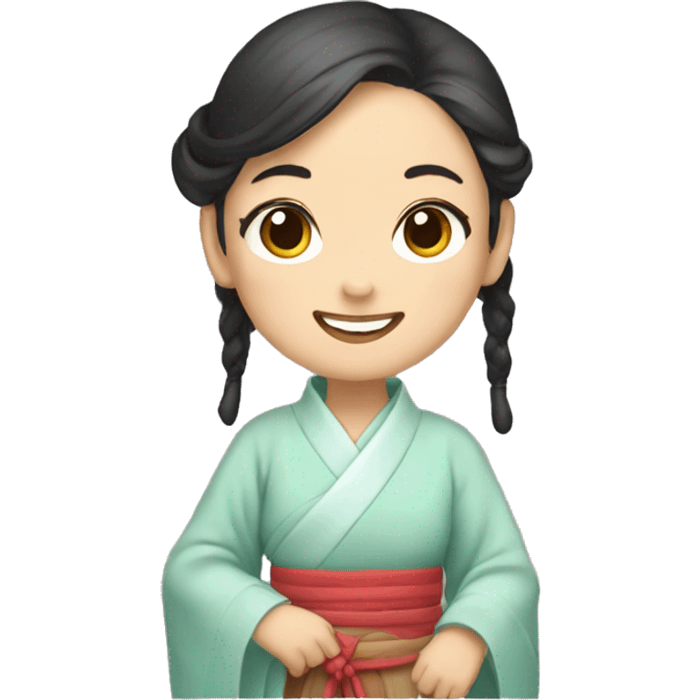 smiling girl in hanfu emoji