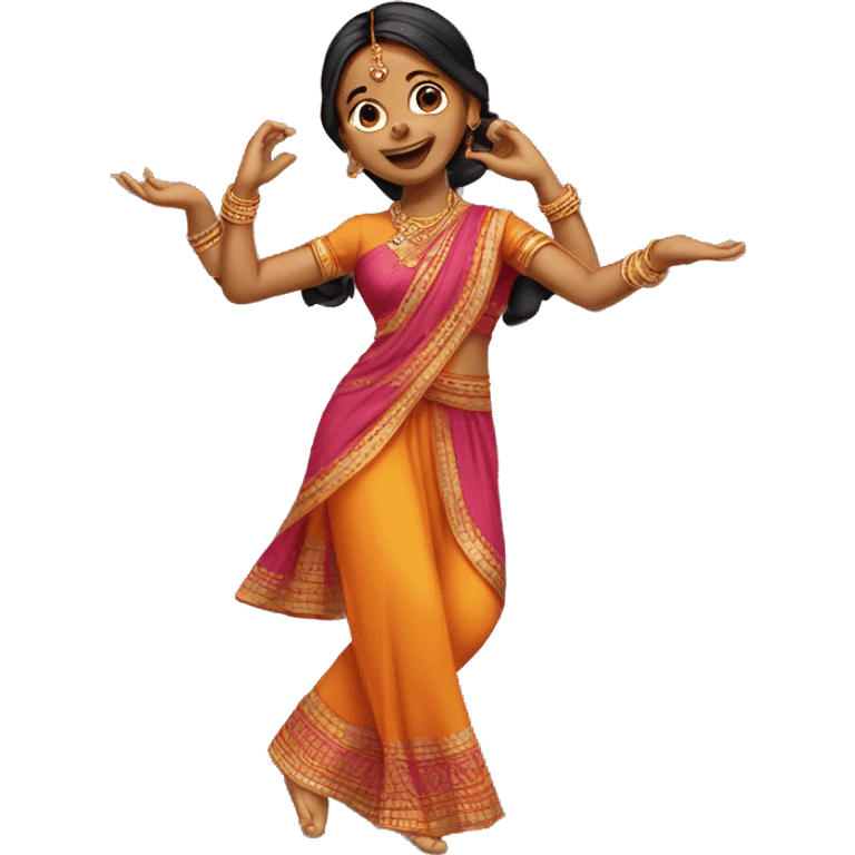 girl in traditional indian salwar dancing emoji