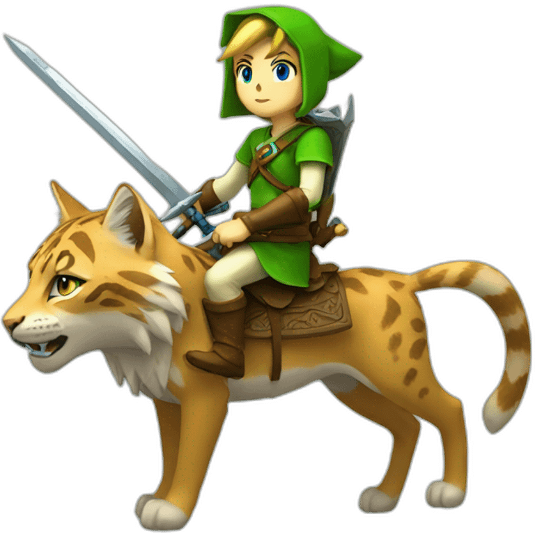 link from zelda riding a lynx emoji