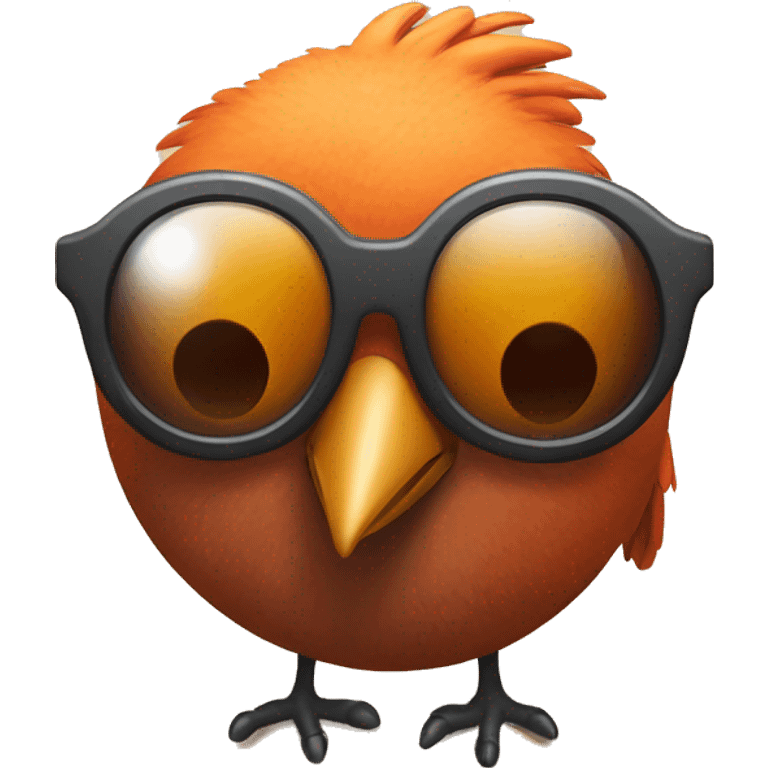 Funny bird on mars with sunglasses emoji