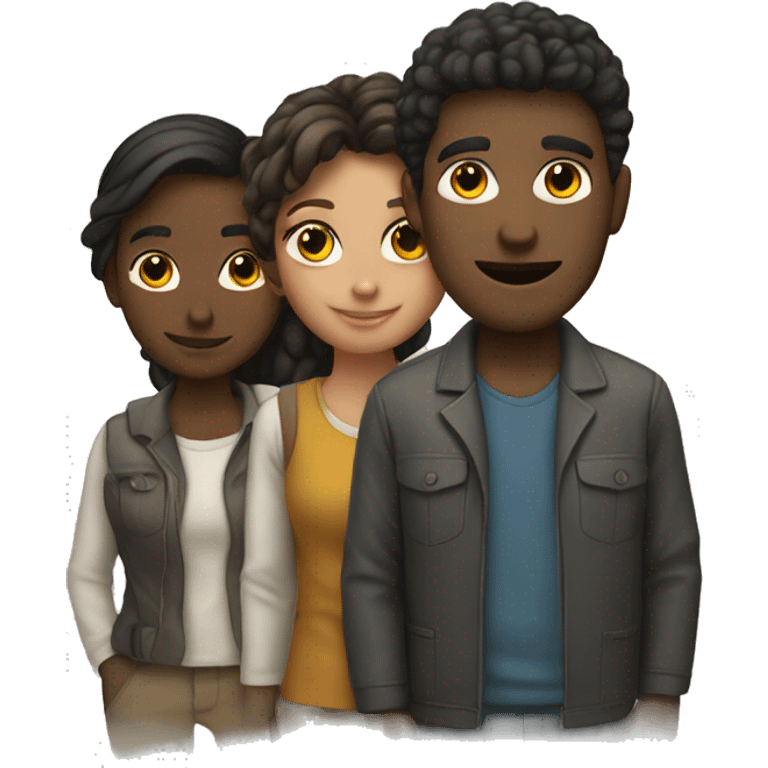 three people standing togeter emoji