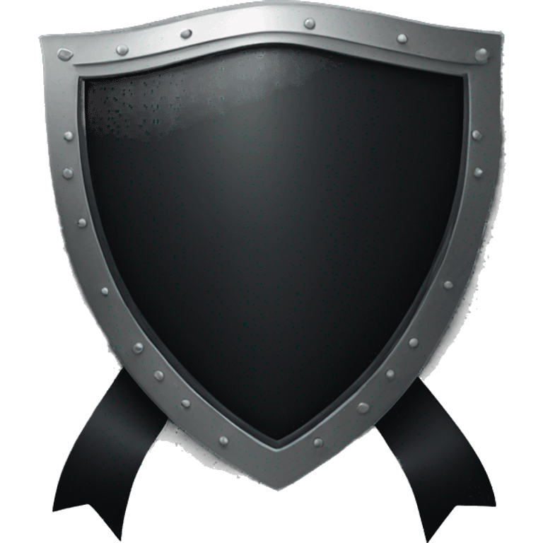 black shield and horizontal ribbon emoji