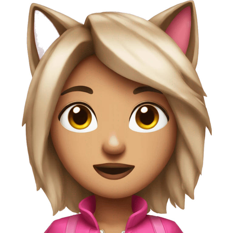 brown Popstar ahri wearing pink emoji