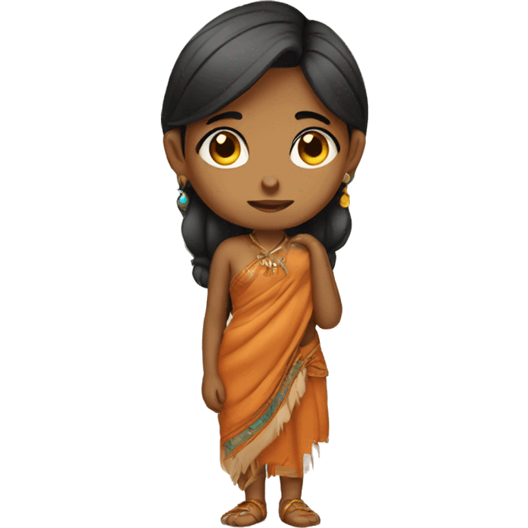 Chibi indian girl thinking  emoji