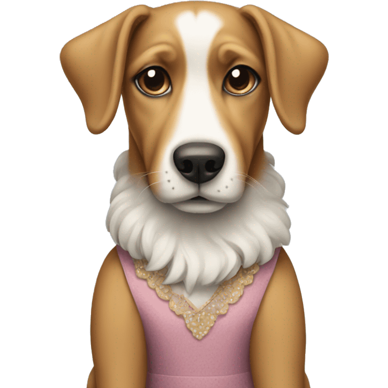 Dog wearing a dress emoji