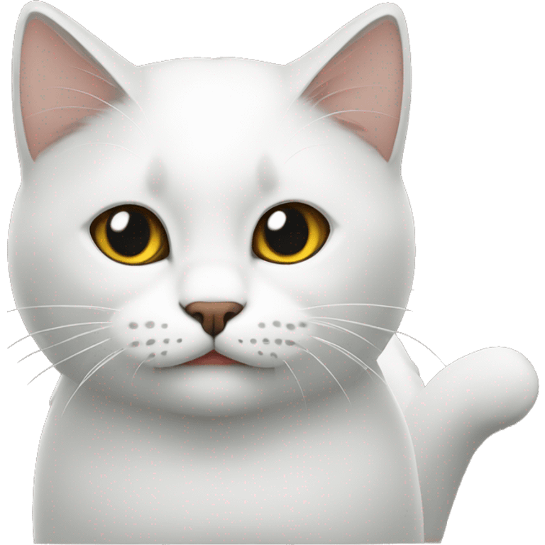 gato blanco con cola negra emoji