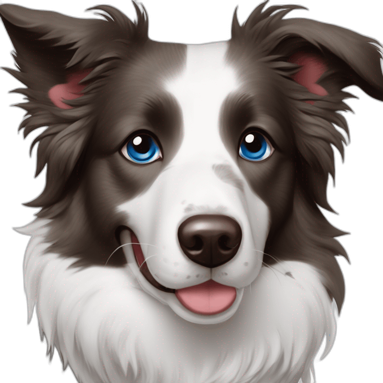 border collie gris blue merle y otro border collie color chocolate  emoji