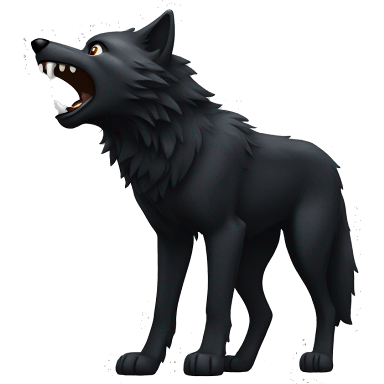 Black wolf howling  emoji