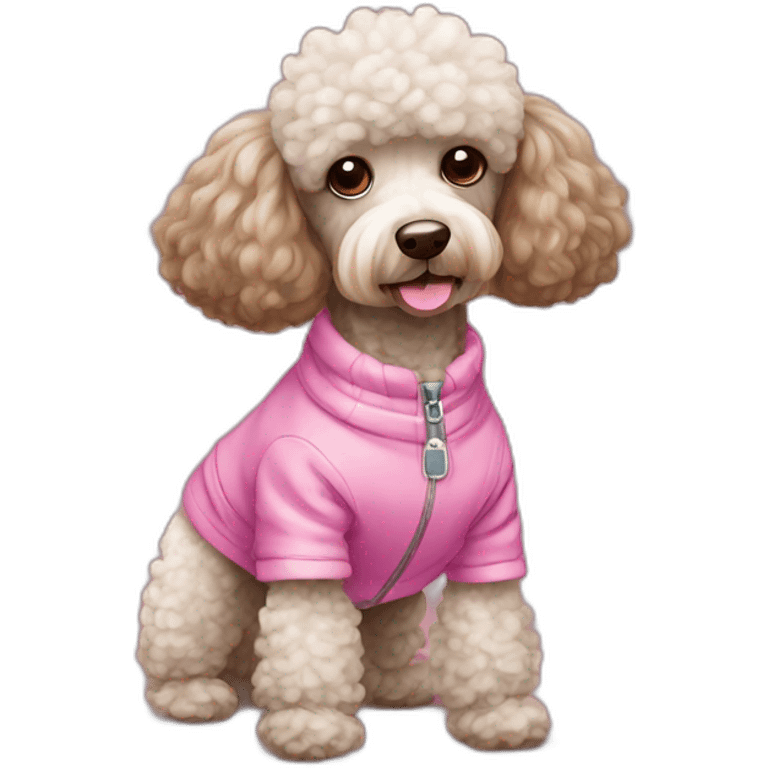 Poodle brown cute dog with clothes emoji