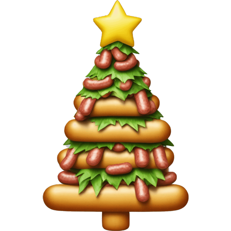 christmas tree with hotdogs elves drooling  emoji