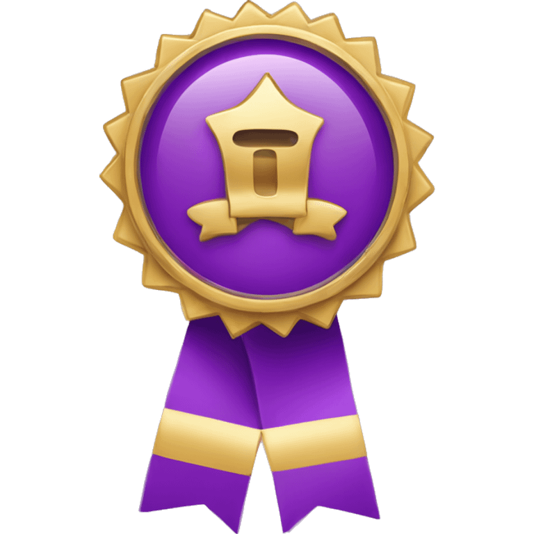 purple award badge with checkmark emoji