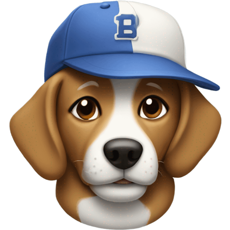 Dog wearing a baseball hat emoji