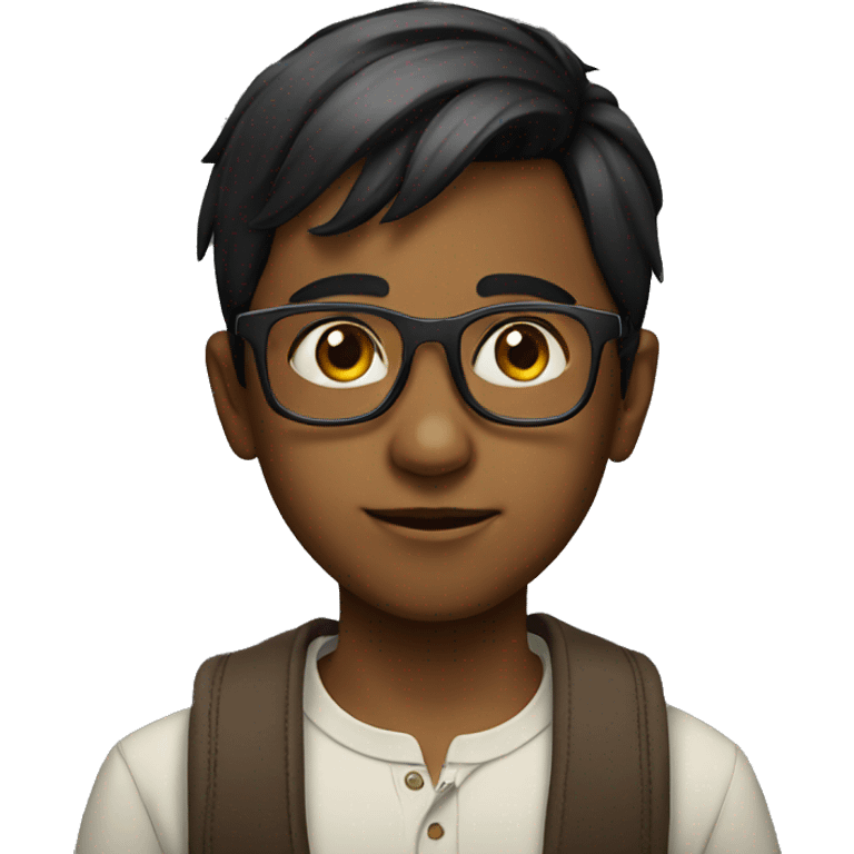 Indian boy with Glasses on,  emoji