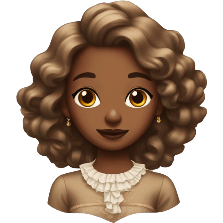 Brown skin girl rococo emoji