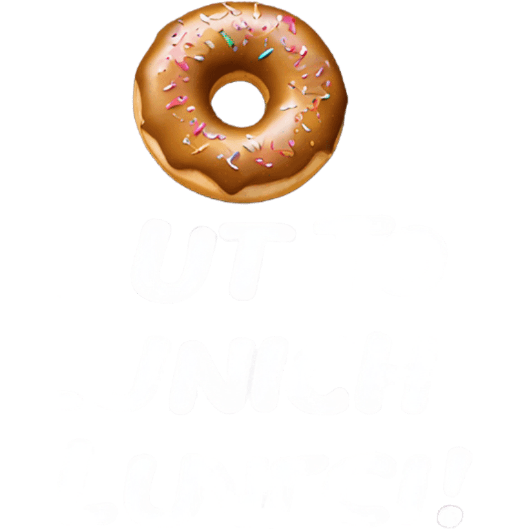 Donut with out to lunch written on it emoji