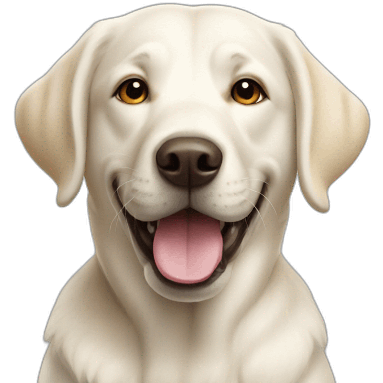 happy white labrador dog emoji