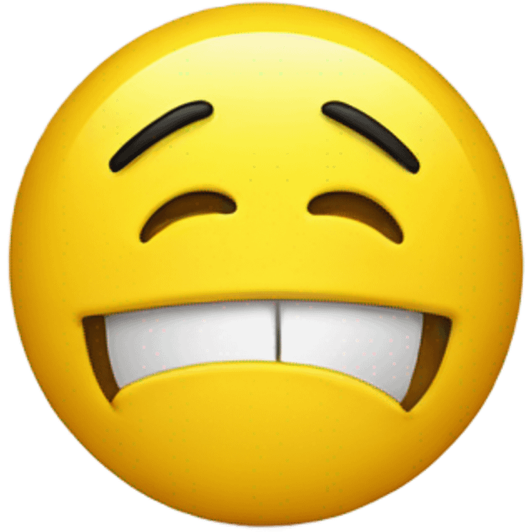 An exhausted yellow smily face emoji