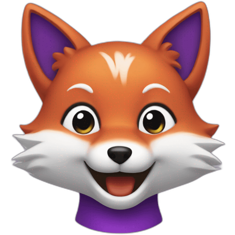 a purple fox with a big smile emoji