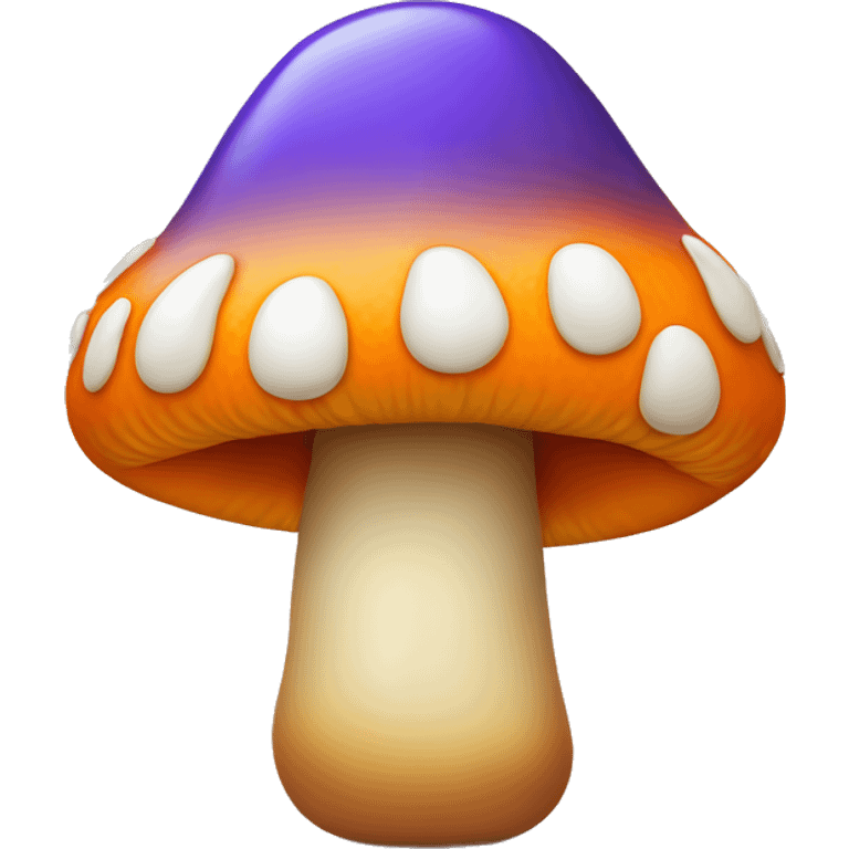 Orange Mushroom with a simpe face emoji