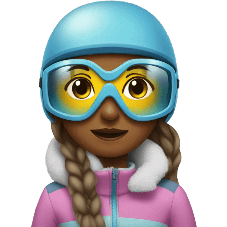 Girl on skis with goggles emoji