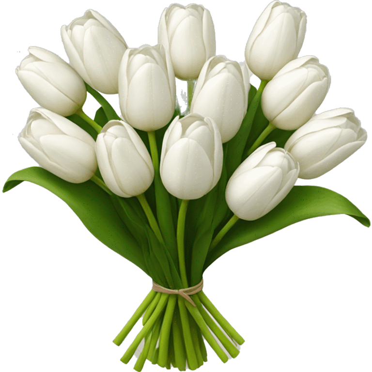 white tulip bouquet emoji