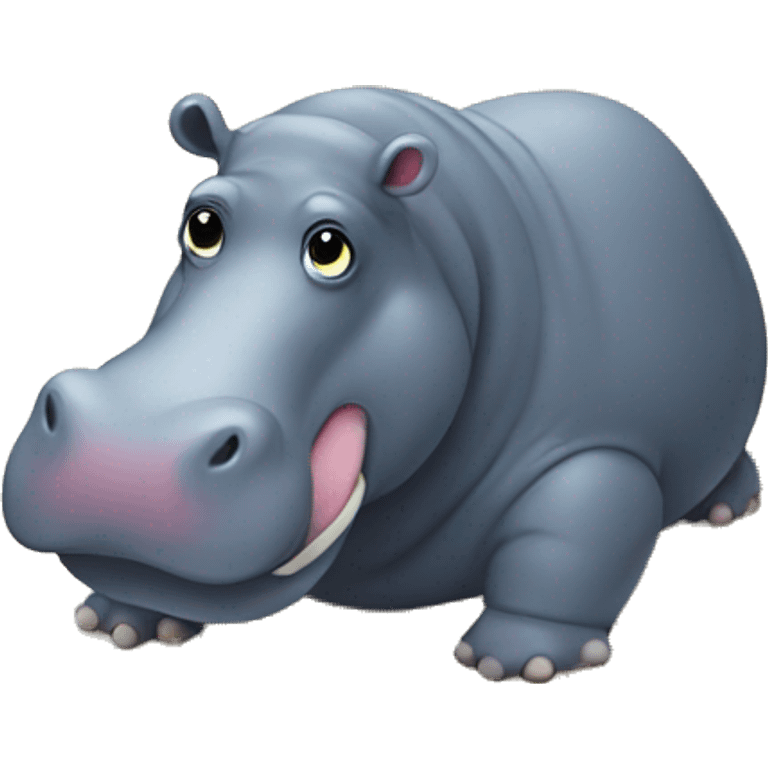 hippo on a beach emoji