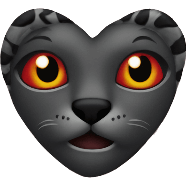 Red heart w panther print emoji