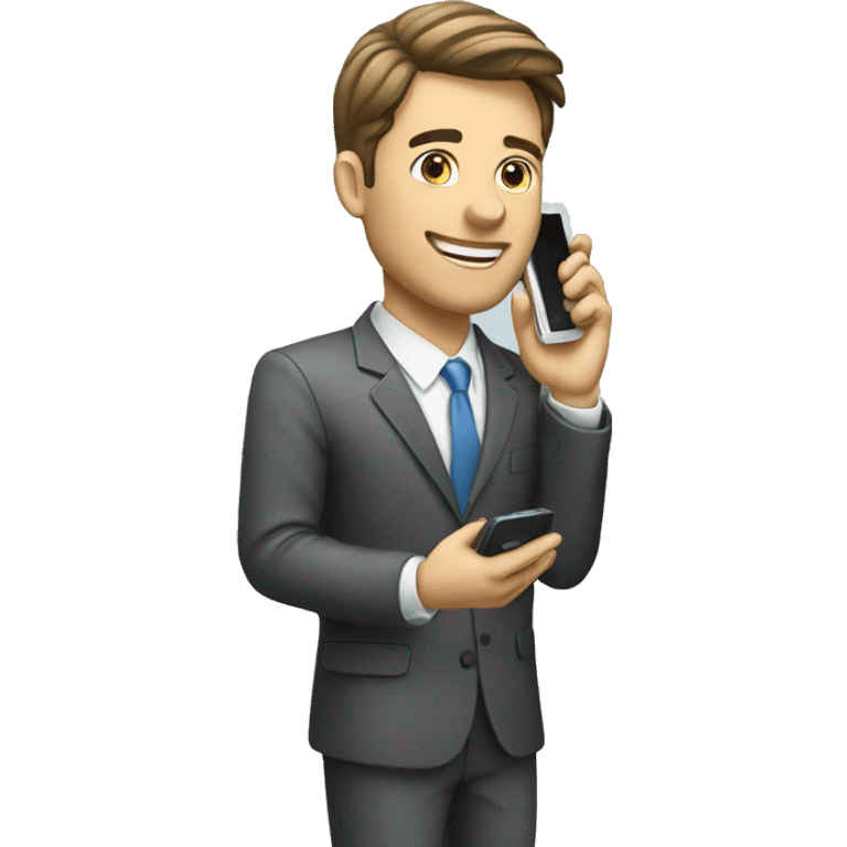 corporate man using his celphone emoji