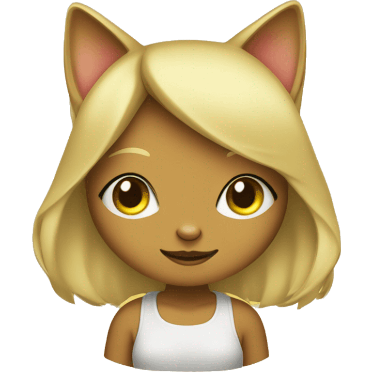 Cat girl Bright yellow and beige in color with bright colors on the belly and muzzles of the body. emoji