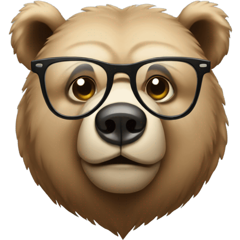 Bear with glasses emoji