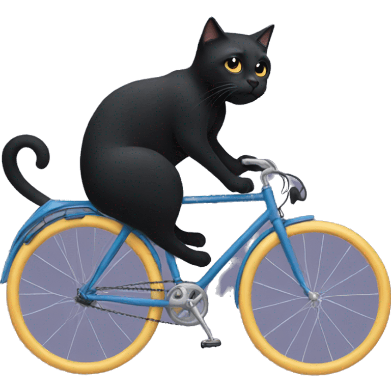 black cat wearing a bike emoji