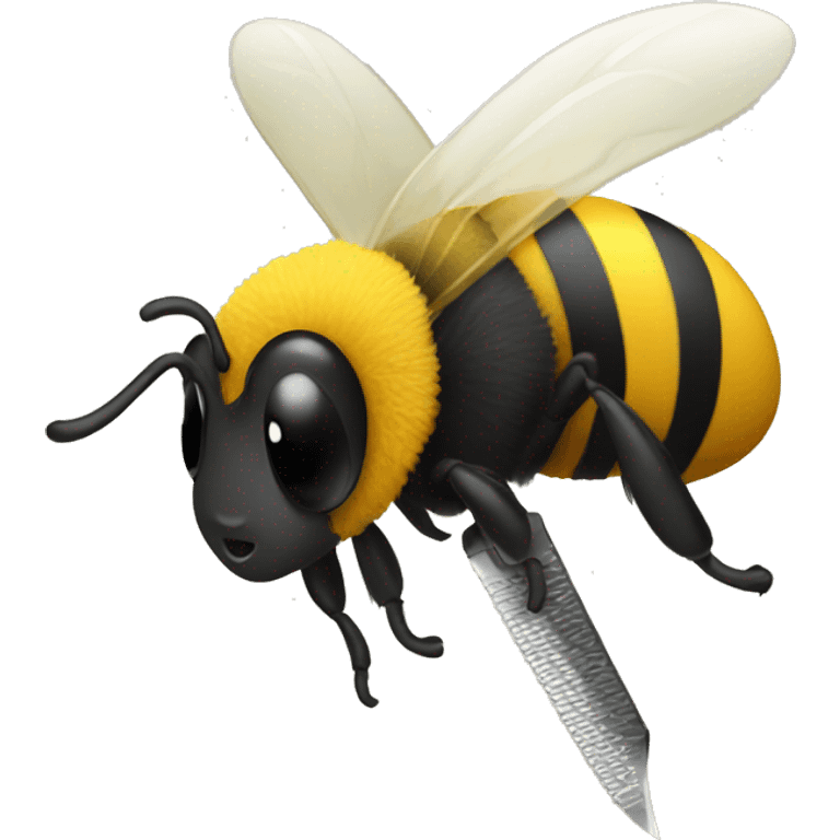 Bee with razor emoji