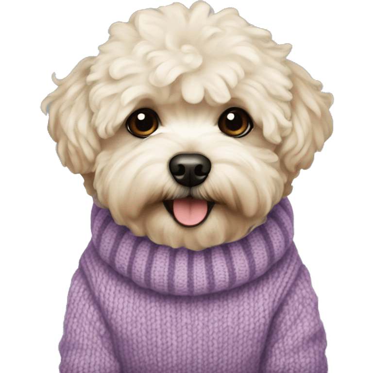 Maltipoo wearing sweater emoji