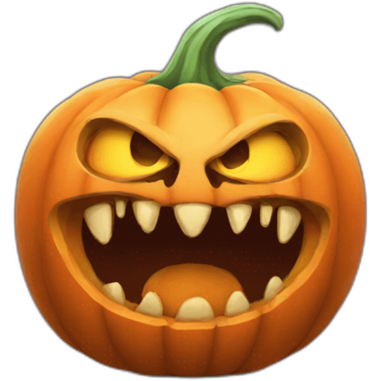 A monster eating pumpkin emoji