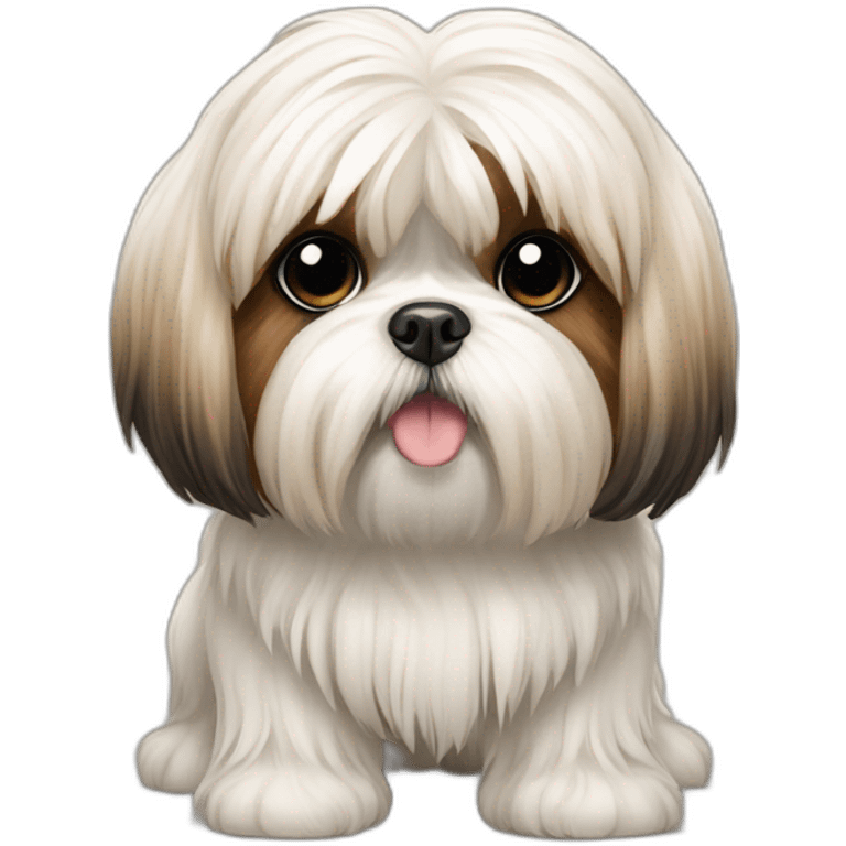 Dog Shih Tzu with long wool full-height emoji