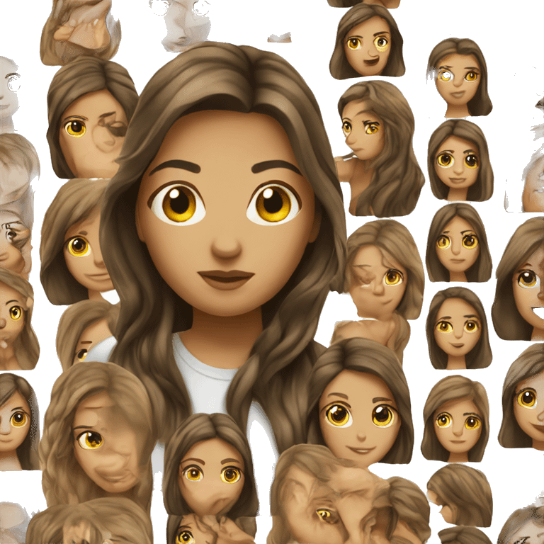 Brunette long hair light tan thick girl  emoji