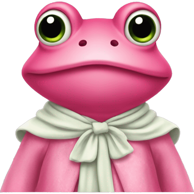 Grenouille avec une robe rose emoji